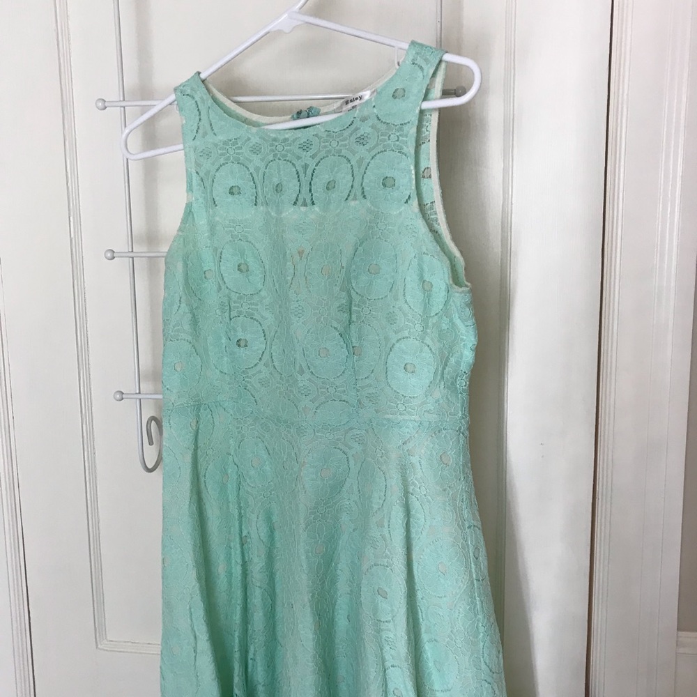 Mint green and cream cocktail dress